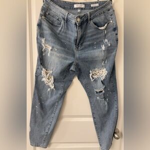 Judy Blue jeans with lace distressed